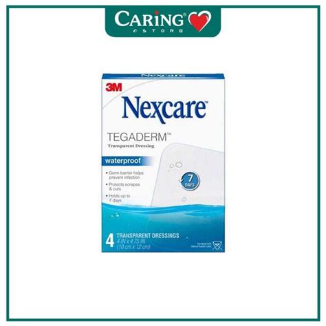 3M NEXCARE TEGADERM WATERPROOF TRANSPARENT DRESSING 10CM X 12CM 4S