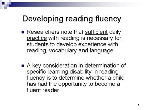 Assessing Reading Fluency As A Specific Learning Disability