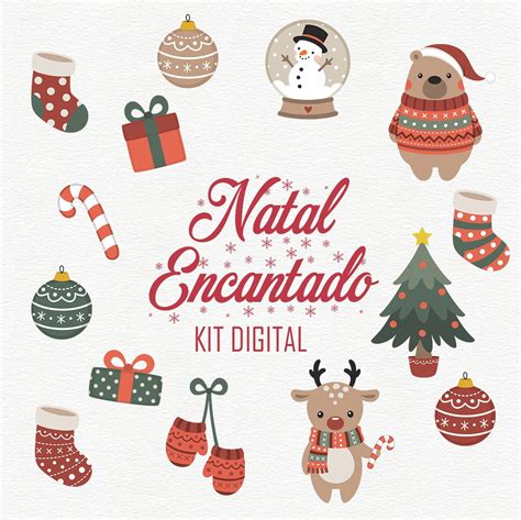 Kit Png Digital Natal Encantado Aquarela Elo