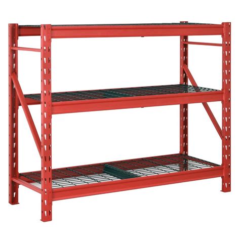 Husky Red 3 Tier Heavy Duty Industrial Welded Steel Garage Shelving