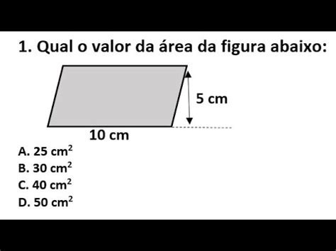 2 QUESTÕES DE MATEMÁTICA BÁSICA RESOLVIDA ÁREA DE PARALELOGRAMO E