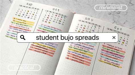 Minimalist Bullet Journal Spreads For High School Students Simple