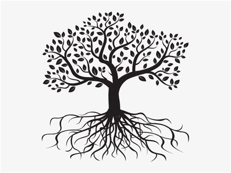 Roots Drawing Black And White Arbol De La Vida Con Raices PNG Image