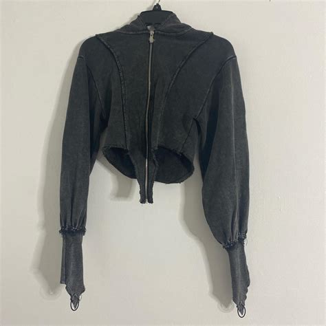 Manière De Voir Cropped Black Hoodie Never Worn Depop