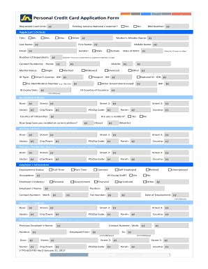 Fillable Online Personal Credit Card Application Form Fax Email Print ...