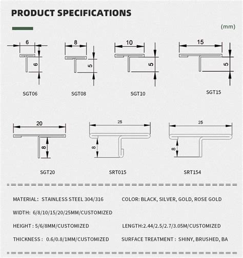 China Customized Stainless Steel T Profile For Wall Suppliers