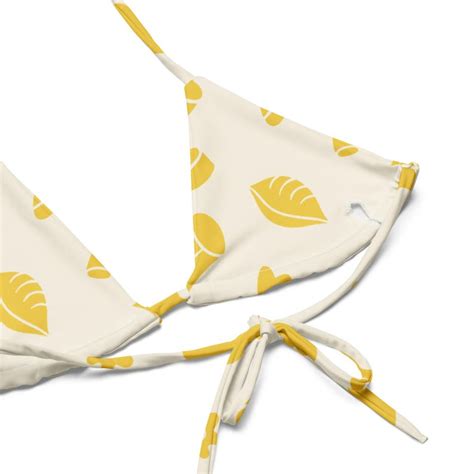 Noodle Print String Bikini Women S Bikini With Various Pasta Noodle Design Yellow Bikini With