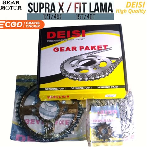 Jual GEAR SET RANTAI SUPRA X LAMA SUPRA FIT LAMA GEAR PAKET