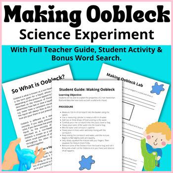 Oobleck Lab Chemistry Experiment States of Matter Non Newtonian Fluids