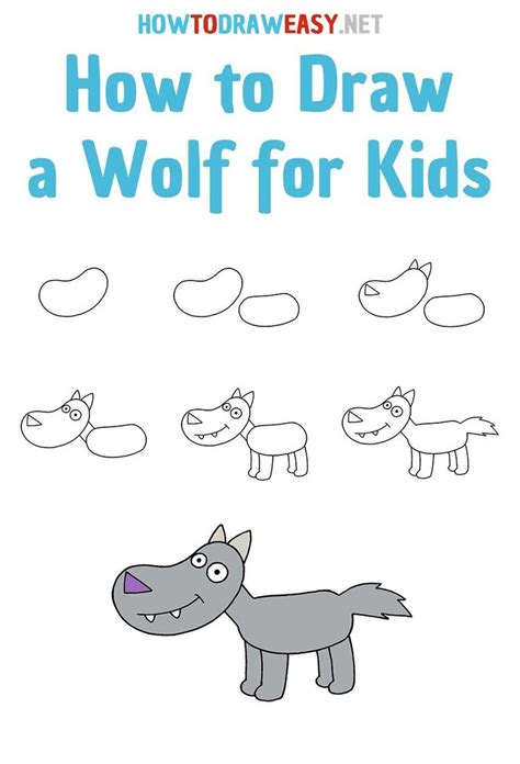 Wolf Drawing Tutorial | Drawing lessons for kids, Toddler drawing, Hand ...