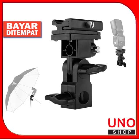 Jual Studio Hot Shoe Flash Mount Bracket Type B With Umbrella Holder