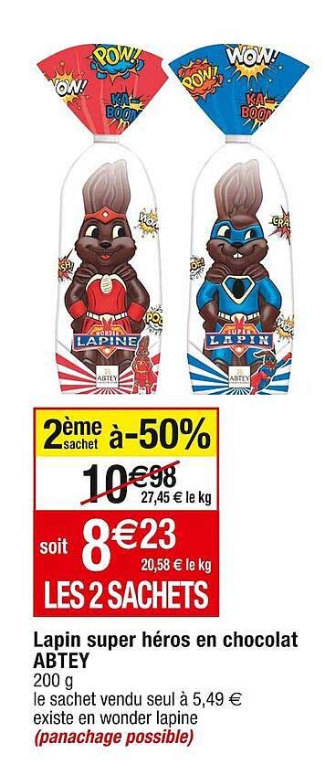 Promo Lapin Super H Ros En Chocolat Abtey Chez Cora Icatalogue Fr