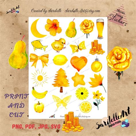 Yellow Stickers Etsy