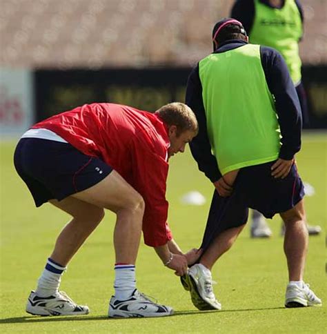 Andrew Flintoff Tries To Pull Down Brad Hodge S Shorts ESPNcricinfo