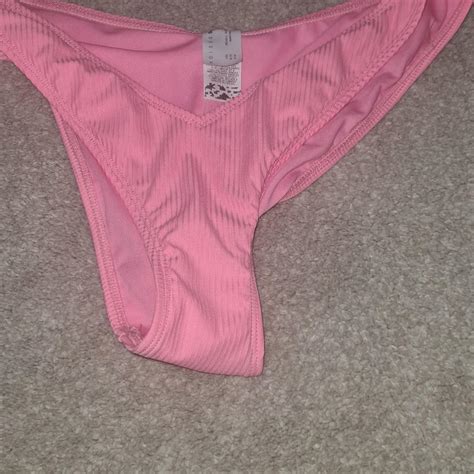 ASOS Neon Pink Bikini Size 10 Ribbed Details And Depop