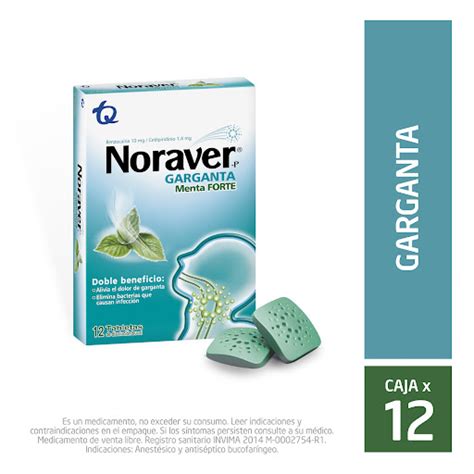 Noraver Garganta Menta Benzocain Cetilpiridinio Mg Mg