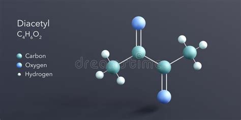 Diacetyl Molecular Structure 3d Model Molecule Butanedione