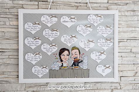 Tableau De Mariage Con Caricatura Degli Sposi Caricaturista Matrimoni