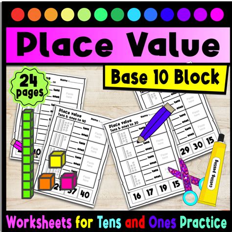 Mastering Place Value Base 10 Block Worksheets For Tens And Ones Practice Made By Teachers