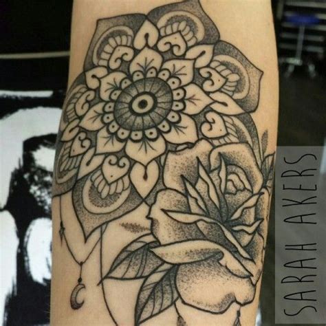 Mandala Rose On Jamie 2015 Head Tattoos Tattoo Illustration