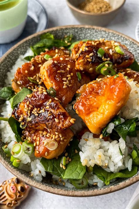 Salmon Teriyaki Donburi Pickled Plum Easy Asian Recipes