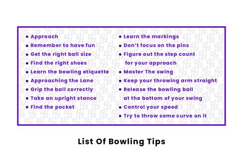 List of Bowling Tips