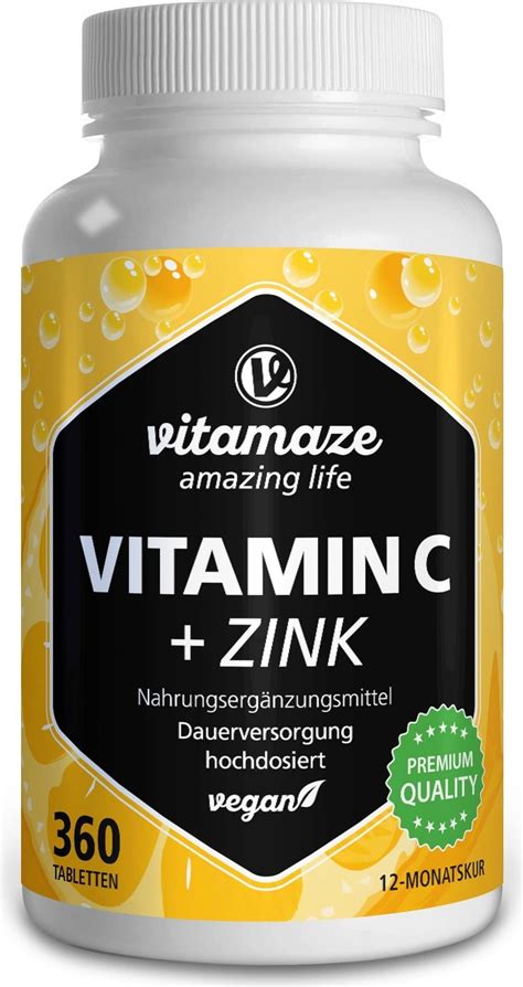 Vitamin C Zinc Tablets Vitamaze Vitalabo Online Shop Europe