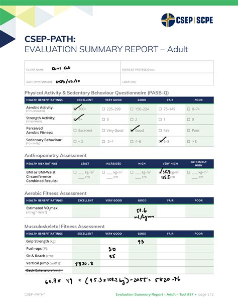 Tool 27 Evaluation Summary Report Adult CSEP PATH 2021 CSEP PATH