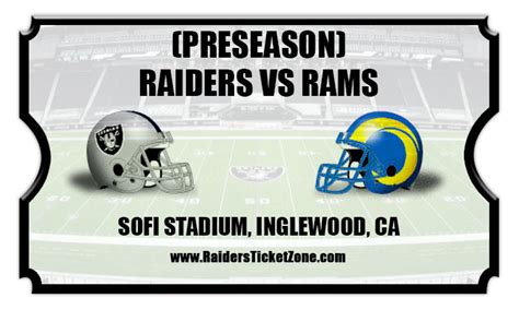 Las Vegas Raiders Vs Los Angeles Rams Preseason Football Tickets 08 19 23