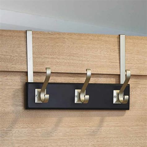 Over The Door Hooks Contemporary Triple Over The Door Hook In Satin