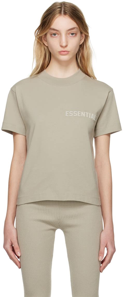 Essentials Gray Crewneck T Shirt SSENSE UK