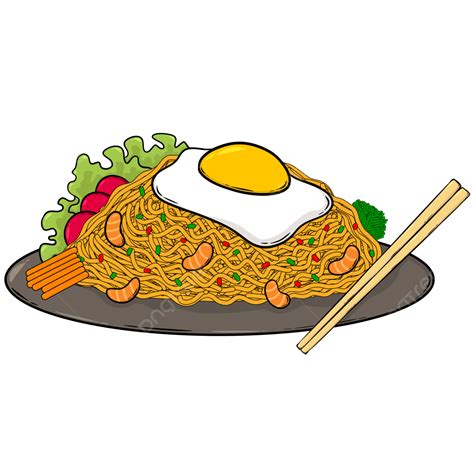 Mie Goreng Kartun Mie Goreng Ilustrasi Mie Goreng Mie Enak PNG