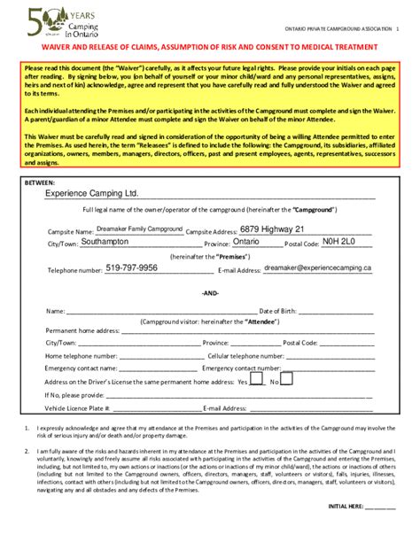 Fillable Online Fillable Online Waiver And Release Of Claims