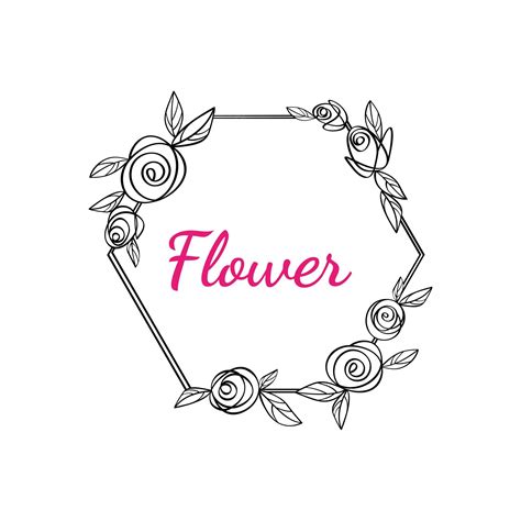 Premium Vector Floral Monogram In Form Polygonal Frame Rose Flower