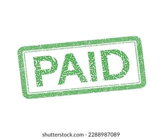 Paid Green Stamp Isolated On White Stock Vector (Royalty Free ...