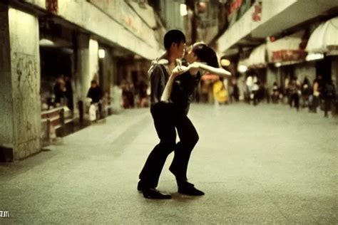 Wong Kar Wai Dancing Love Movie Scene Wide Angle Mm Stable Diffusion