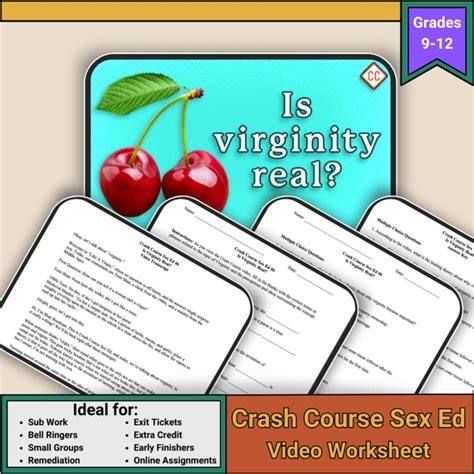 Crash Course Sex Ed Worksheet Pack Episode Is Virginity Real