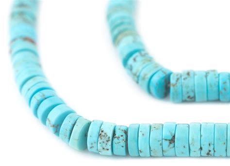 Thebeadchest Blue Turquoise Style Disk Stone Beads Mm Inch Strand