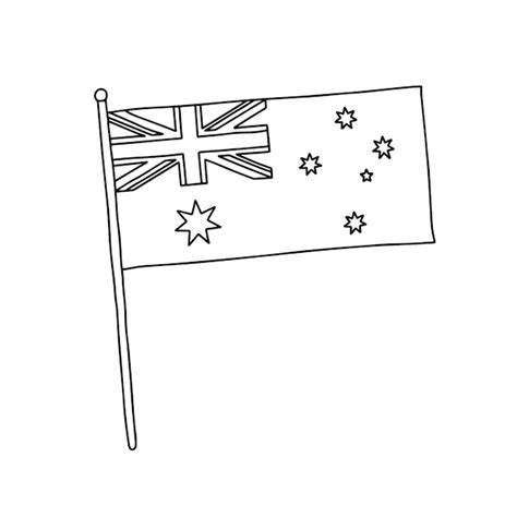 Premium Vector | Australia flag vector outline illustration vector black and white australia flag