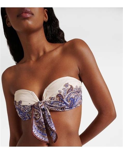 Zimmermann Ottie Paisley Bikini In Purple Lyst