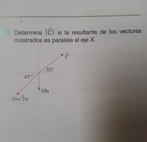 Determina C Si La Resultante De Los Vectores Mostrados Es Paralela Al