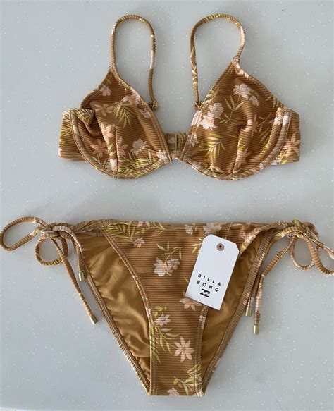 Bnwt Billabong Piccolo Reece Bra Tie Side Bondi Bikini Set Medium