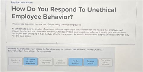 Solved Required Informationhow Do You Respond To Unethical Chegg