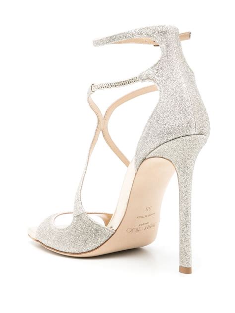 Jimmy Choo Azia 110mm Glitter Sandals Farfetch