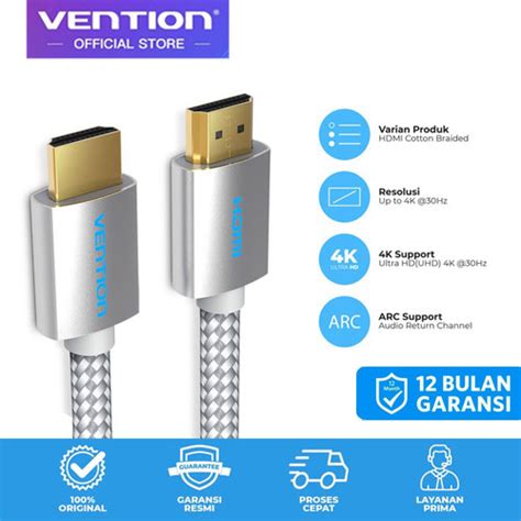 Jual Vention Aab M Kabel Hdmi High Speed Cotton Braided V K