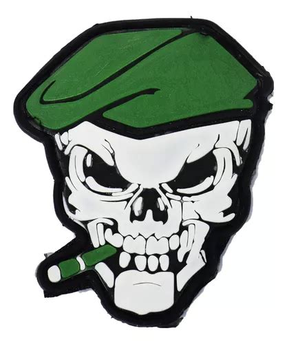 Parche Militar Tactico Calavera Fumando Cigarro Airsoft