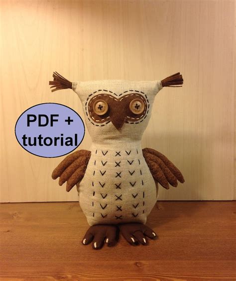 Stuffed owl pattern Plush owl sewing pattern & tutorial PDF | Etsy