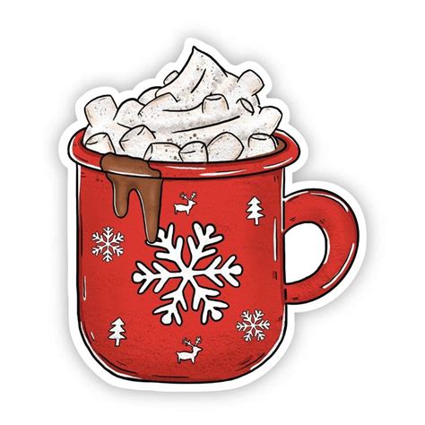 Hot Chocolate Mug Holiday Sticker Kartma S Cak Ikolata