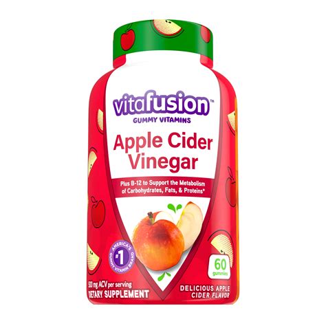 Vitafusion Apple Cider Vinegar Gummies 500mg Apple Cider Vinegar Per Serving Plus B Vitamins