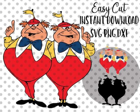 Tweedle Dee And Tweedle Dum Svg Wonderland Svg And Png Clip Art Etsy